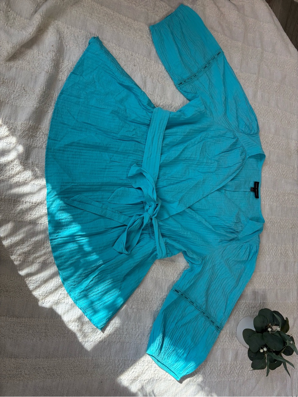 Lane Bryant Turquoise Tie-Waist Tunic